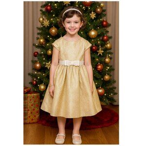 Gymboree Holiday Festive Golden Dress Size 8